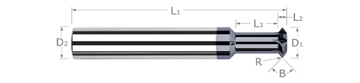 Double Angle Shank Cutters - Tip Radius